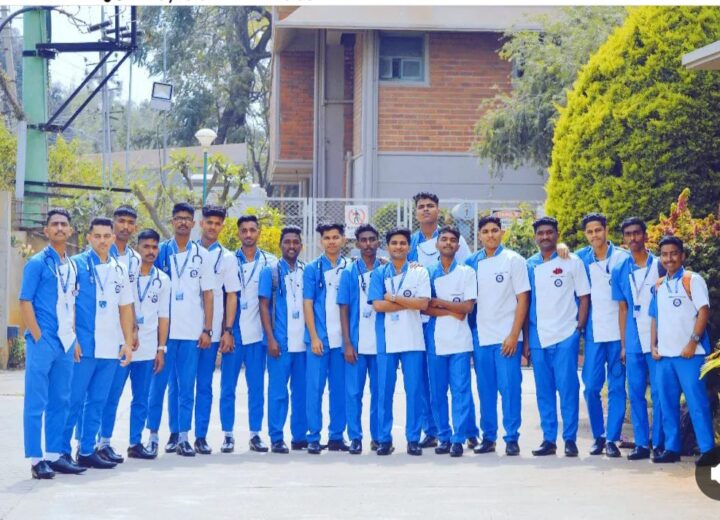 BSc Nursing students practicing clinical training at Ebenezer Degree College Bangalore